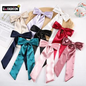Long Tail Hair Satin Ribbon Tecido Bow Hair Clips para Mulheres Menina Acessórios Festa Casamento Bowknot Cabelo presilhas Big Bows - Product Image 3