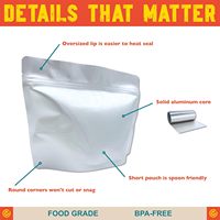 Herbruikbare Opstaande Buidel Voor Gedroogde Fruitsnacks Honing Verpakking Ziplock Tas Gemaakt Van Aluminiumfolie Voor Snoep & Voor Koekjes Tas