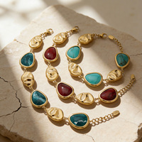 Bracelet en acier inoxydable et résine, style géométrique, unisexe, chaîne à maillons, bijoux tendance, cadeau, vente en gros