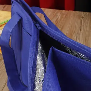 Bolsa enfriadora con aislamiento térmico reutilizable personalizada, bolsa enfriadora de almuerzo no tejida para llevar comestibles para alimentos