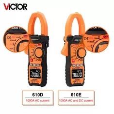 Multímetro Digital de abrazadera VICTOR 610E, CA, CC, 1000V, 1000A, <span class=keywords><strong>RMS</strong></span> auténticos, NCV, pantalla de 6000 recuentos - Product Image 2