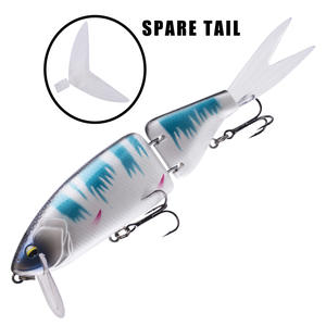 Leurre de pêche à la truite en 2 sections Appât de réveil Leurre méné articulé à queue souple Jerkbait Swimbait Predator Wobbler Minnow Pike - Product Image 3