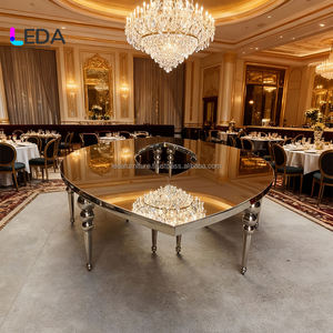 Mesa de Comedor de Acero Inoxidable con Forma de Ojo LEDA, Muebles Modernos para Hoteles, para Banquetes y Eventos - Product Image 1