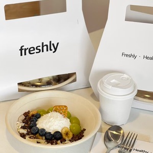 Bol à salade hexagonal en papier de canne à sucre biodégradable pour salades froides à emporter, <span class=keywords><strong>sac</strong></span> en papier - Product Image 5