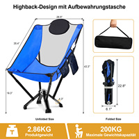 Ensemble de camping pliable portable breveté : chaises d'extérieur plus table pliable pour la randonnée, le pique-nique, les voyages, durable et peu encombrant