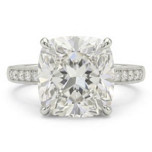 Bague en or blanc 8K avec diamants sertis à griffes, certifiée IGI, classique, simple, pour fiançailles et mariage, finition de luxe - Product Image 1