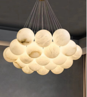 Lustre Triple Bolky en laiton et marbre, personnalisé, à LED dimmable, en albâtre, pour salon et salle à manger, directement de l'usine