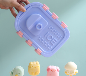 Moule à glace en silicone sans BPA en forme d'animaux mignons, capacité 6 sorbets, pour la fabrication de bâtonnets glacés DIY pour enfants et usage domestique - Product Image 3