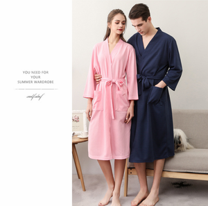 <strong>Waffle</strong> <strong>Robe</strong> Kimono and Lapel Spa Bath <strong>Robe</strong> Unisex <strong>Waffle</strong> Bathrobe Massage <strong>Robe</strong> Y01 - Product Image 3