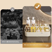 Organizer Kosmetik Plastik Premium & Rak Penyimpanan Lipstik Perawatan Kulit untuk Meja Rias Kamar Mandi - Kotak Makeup Mewah Ringan