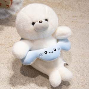 Jouet en peluche en flanelle de phoque d'Islande, ton bleu doux de la forêt, authentique, cadeau d'anniversaire pour enfants, unisexe, âges 1-3 - Product Image 6