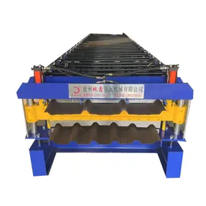 Fabrikverkauf Ibr Trapezoidal-Ribbentyp und Wellblechdach-Zinkblechherstellung Doppelschicht-Rollformmaschine