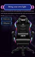 Chaise de bureau gamer moderne inclinable à 180° avec accoudoirs pivotants, logo personnalisé, LED, échantillon gratuit, en cuir PU rose, pour usage domestique
