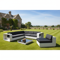 Nouveau mobilier de bar extérieur Audu en rotin plat, confortable, imperméable, résistant aux UV, écologique, 6 places, fait main, pour hôtels et parcs