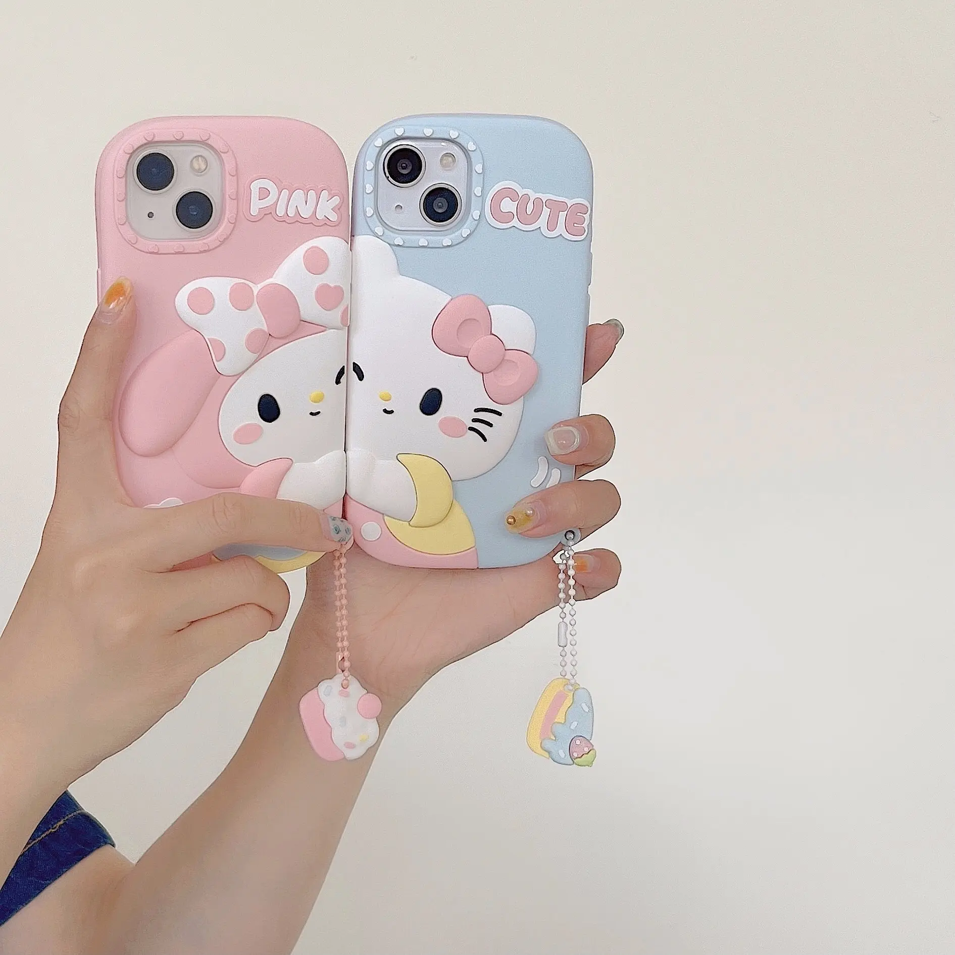 Populaire Kitty Cat 3d Anime Cartoon Siliconen Telefoonhoesje Voor Iphone 14 12 11 13 Pro Max Nieuwe Zachte Mobiele Hoes