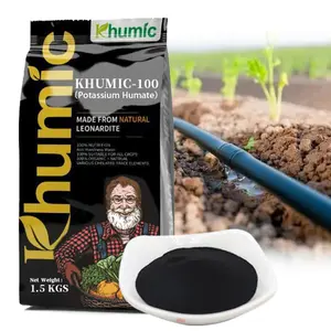 KHUMIC-100 Potassium humate fertilizer HUMIC ACID FULVIC ACID 100% water soluble humic acid powder for plants