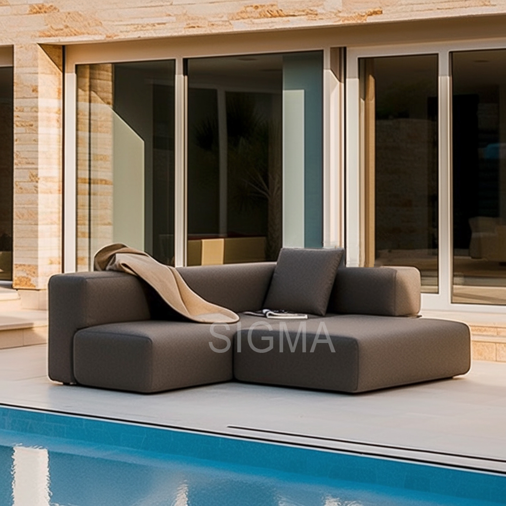 Outdoor new design patio furniture all weather waterproof fabric aluminum garden sofa