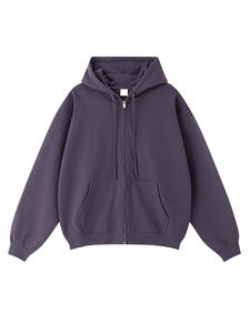 Sudadera con Capucha Juvenil Informal Holgada de Algodón Puro 440G, Marca Personalizada W24118, Otoño 2025, con Cremallera, ODM - Product Image 3