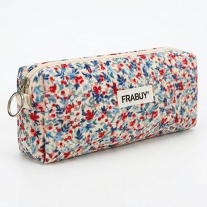 Trousse à crayons et étui à stylos en velours côtelé doux à motif damier, fermeture éclair fluide – Organisateur compact pour l'école et les cosmétiques pour filles et femmes - Product Image 4
