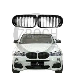 Exterieur Accessoires Dubbele Lijn Auto Grille Abs Voor Bmw X3/X4 F25/F26 2014-2018 Glanzend Zwart Grill Bumper Kit