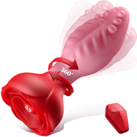 360 °   Vibromasseur rotatif à langue vibrante, plug anal rose pour hommes, masseur de prostate, jouets sexuels pour adultes pour femmes, hommes, gays