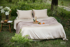 Ensemble de literie en viscose de bambou 100% biologique, 3 pièces, tissu de haute qualité 300TC 60S, ensemble de 3 pièces comprenant 2 housses de coussin et 1 drap. - Product Image 5