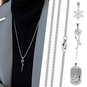 Liontin Nama Personalisasi Grosir Custom Baja Anti Karat 316L Liontin <span class=keywords><strong>Fashion</strong></span> Liontin Tengkorak Mawar Kalung - Product Image 2
