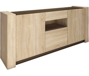 Grand ensemble de meubles de salon <span class=keywords><strong>buffet</strong></span> léger en stratifié chêne couleur bois <span class=keywords><strong>buffet</strong></span> moderne avec étagère et tiroirs - Product Image 2