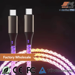 <span class=keywords><strong>Cable</strong></span> <span class=keywords><strong>USB</strong></span> Tipo C Luminoso RGB LED Personalizado al por Mayor, <span class=keywords><strong>Cable</strong></span> de Datos para Teléfono Celular con Carga Rápida QC, Accesorios Móviles - Product Image 1