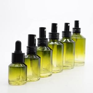 Good Comments Glass <strong>Bottles</strong> and Jars for Skin Care Face Cream <strong>Green</strong> Gradient Color with <strong>Top</strong> Cap 30ml 60ml 100ml 120ml 200ml - Product Image 4