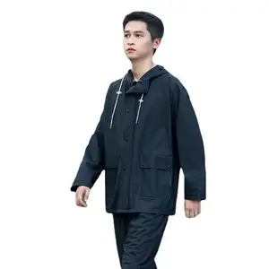 Fashion Split Raincoat Rain Pants Set Reflective Takeaway Labour Sanitation Pvc Men's Motorcycle Raincoat