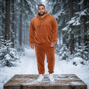 Winter Warm Hoodie Tracksuits Men Fashion Solid Two Piece Sets Autumn Casual Long Sleeve Hooded Sweatshirt And <b>Pants</b> Suits Men's - Product Image 1