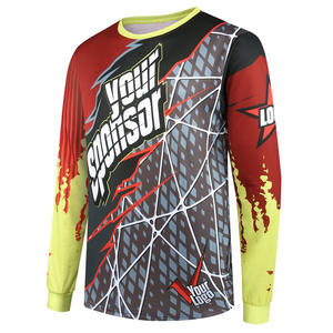 Col en V unisexe à manches longues de haute qualité mode Sport personnalisé vente en gros partout teinture impression 3D par sublimation t-shirt pour hommes - Product Image 5