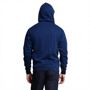 Men Hooded <b>Sweatshirt</b> Solid Color Cotton <b>Fleece</b> Casual Winter Regular Fit Pocket Design Knitted Breathable <b>Lined</b> Hoodie - Product Image 2