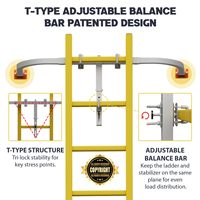 Stabilisateur d'échelle en alliage d'aluminium pour gouttières de toit et fenêtres
