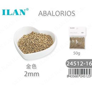 Perline Dorate Ilan da 2mm, 50g per Creazione di Gioielli - Product Image 1