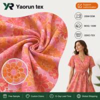 Tissu en coton tissé biologique premium imprimé numériquement 80s, 80 g/m² léger, motif floral, pour robes d'été, chemises et costumes pour filles