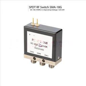 Interruptor Coaxial RF Unipolar de Doble Tiro (SPDT) 12V/24V, Interruptor de Relé Mecánico para Amplificadores Lineales y Comparadores de CC-18GHz - Product Image 1