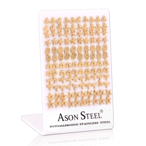 Tarjetas de exhibición para pendientes, juego de pendientes de tuerca de formas y colores variados, precio económico - Product Image 5