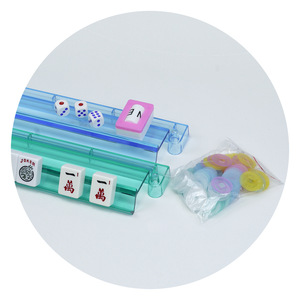 American Mahjong Set 166 Tiles Transparent Portable With Ruler For Chess Card <b>Entertainment</b> - Product Image 5