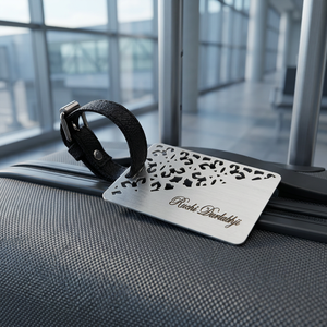 CUTWORK CUSTOMISABLE MODERN BRASS SILVER-PLATED HANDCRAFTED LUGGAGE <b>TAG</b> - Product Image 3