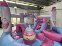 Château gonflable intérieur Candy House avec matériau PVC commercial certifié CE de 0,55 mm d'épaisseur et garantie de 12 mois