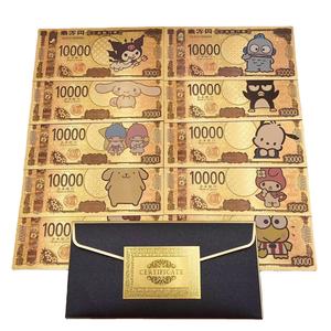 10 banconote souvenir in plastica con animali carini dell'anime giapponese, placcate in oro, da collezione - Product Image 2
