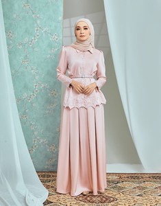 SIPO Eid malaisie moderne Baju Kurung vêtements islamiques broderie 2 pièces boîte pli jupe Wudhu amical Baju kurung - Product Image 5