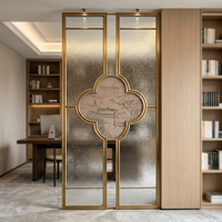 Paravent en acier inoxydable incurvé sur mesure, séparateur de pièce, décoration de hall d'hôtel de luxe, découpe au laser, finition PVD or, directement de l'usine