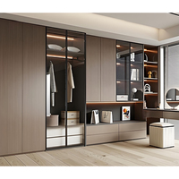 Armoire sur mesure pour chambre à coucher, meuble mural à 6 portes, en contreplaqué, design moderne, armoire en bois
