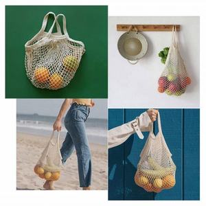 Sac fourre-tout en filet écologique de haute qualité en coton biologique pour fruits et légumes – Sac de courses réutilisable très prisé et fiable - Product Image 6