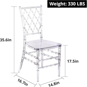 Chaise de salle à manger vintage moderne de haute qualité, transparente, avec dossier haut en maille acrylique, nouvelle arrivée pour mariages intérieurs et extérieurs - Product Image 5
