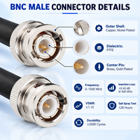 Câble coaxial RF UNISIN BNC mâle-BNC mâle LMR195 en cuivre, pigtail 50 Ohm à faible perte 0-6GHz, jumper d'antenne pour WiFi 5G IoT personnalisé
