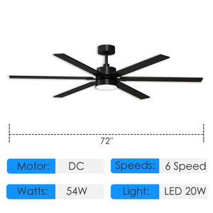 Ventilateur de plafond électrique <span class=keywords><strong>silencieux</strong></span> moderne de 66 pouces avec moteur BLDC, lumière LED, télécommande, efficacité énergétique pour une utilisation en extérieur, à domicile, à l'hôtel - Product Image 3